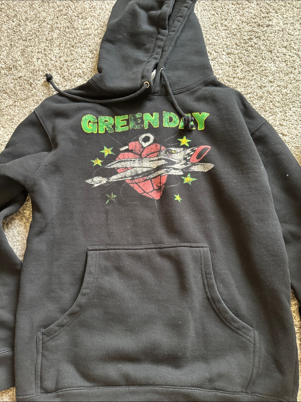 Green Day Graphic Black Crewneck Hoodie 2024